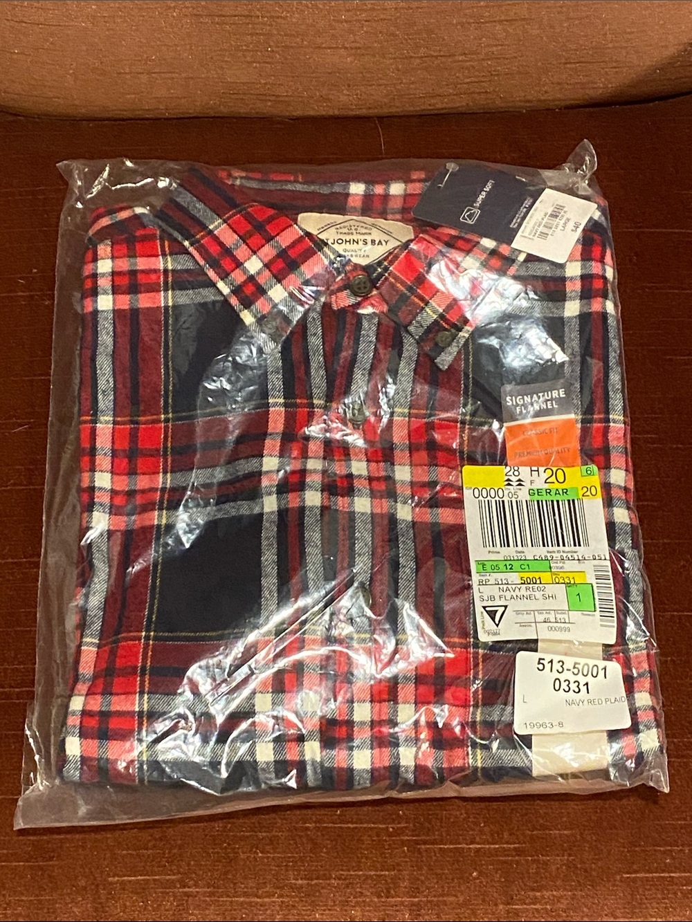 St. John's Bay Red and Navy Signature Super Soft Flannel